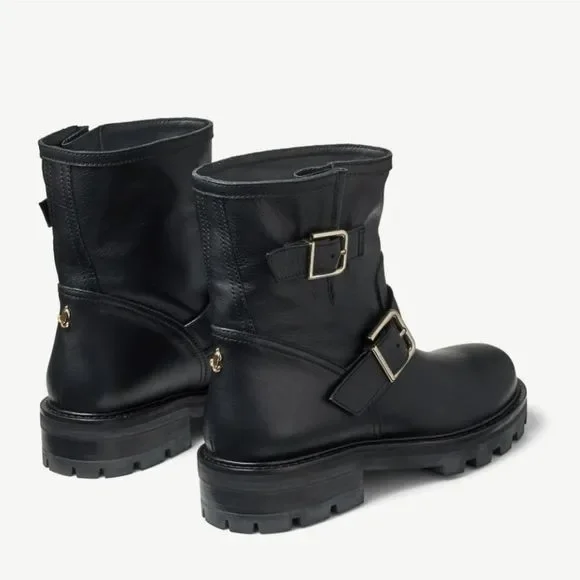 The Jimmy Choo Youth II Leather Boot features a leather upper, - Picture 2 of 14